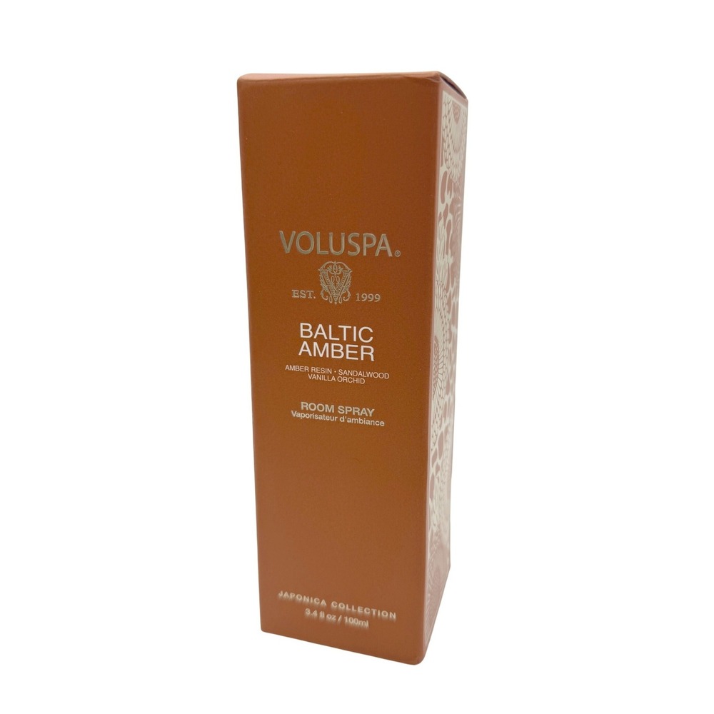 Voluspa Baltic Amber Sandalwod Vanilla Orchid Room Spray 3.4oz Quiet Luxury Spa